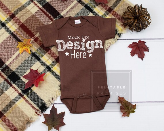 Brown Baby Bodysuit Mockup Baby Mockup Styled Shirt Mockup