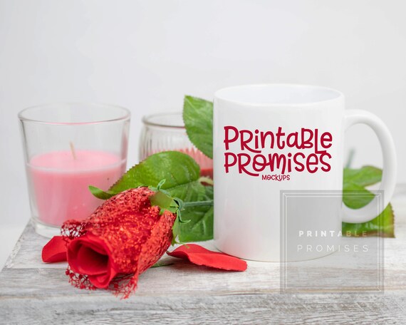Valentines Mug Mockup Blank Coffee Mug Styled Product Photography