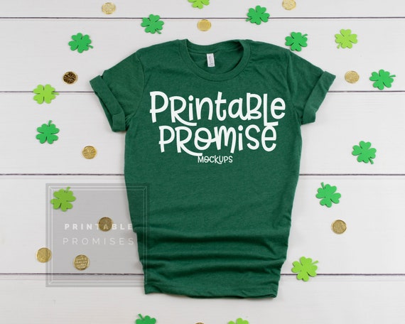 Bella Canvas St Paticks T-Shirt PSD Mockup Template Mock