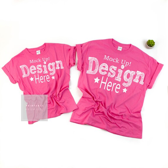 Gildan 500 Azelea T-Shirt Mockup Mommy And Me Gildan 500 Azelea T-Shirt Mockup Mommy And Me