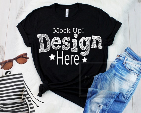 Bella Canvas 3001 T-Shirt Mock Up Heather Black Bella Canvas 3001 T-Shirt Mock Up Heather Black