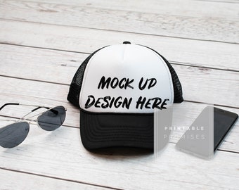 Black Trucker Hat Mock Up Mock Up Baseball Hat Blank White Hat Cap Mockup Jpg Digital Download Mens Hat Mockup Black Trucker Hat Photo Awesome T Shirt Mockup Psd File