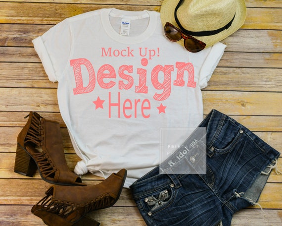 Download Free Gildan Softstyle 640 White Shirt Mockup Gildan Mock Ups (PSD) - Free 784220+ Design PSD ...