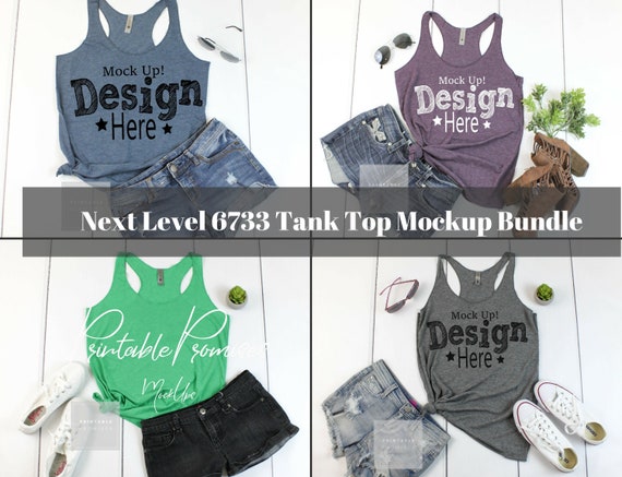 Next Level 6733 Tank Top Mockup Bundle Next Level Next Level 6733 Tank Top Mockup Bundle Next Level