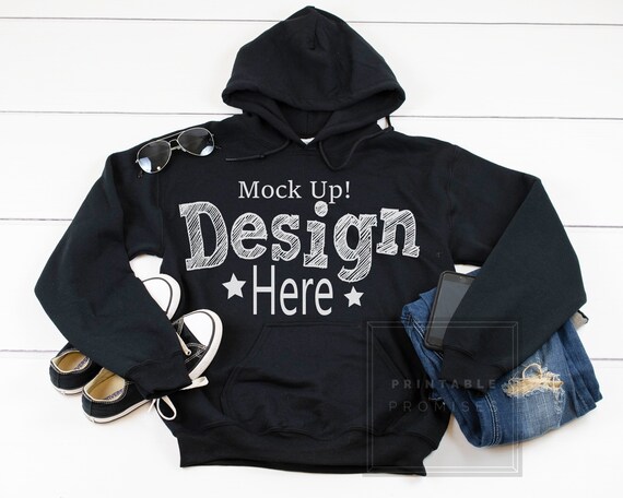 Download Free Blank Mens Black Hoodie Shirt Apparel Mockup Fashion ...