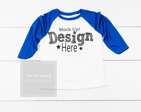 Download Free Royal White Youth Raglan Mock Up T-Shirt Mock (PSD ...