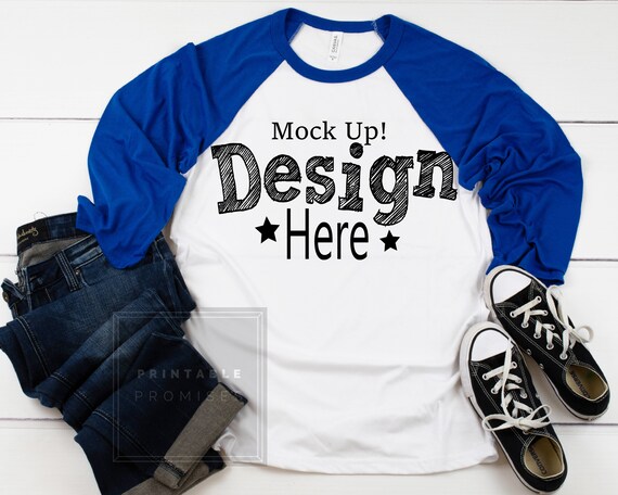 Download Free Raglan Mockup Raglan T-Shirt Mockup Bella Canvas 3200 ...