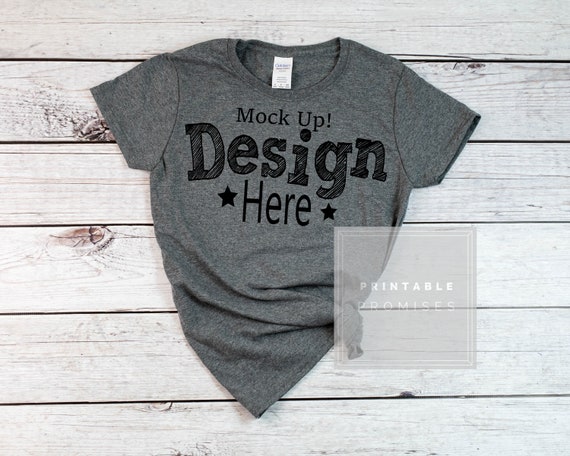 Download Free Gildan 500l Graphite Shirt Mock Up T-Shirt Mock (PSD ...