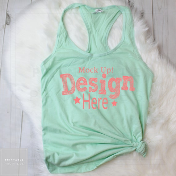 Next Level Racerback Mint Tank Top T-Shirt Mockup  T-Shirt