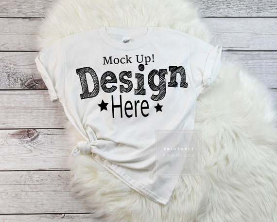 Gildan Youth White Shirt Mock Up White Kids Mockup