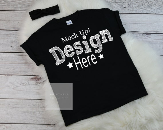 Gildan Youth Shirt Mock Up Black Youth Mockup Shirt