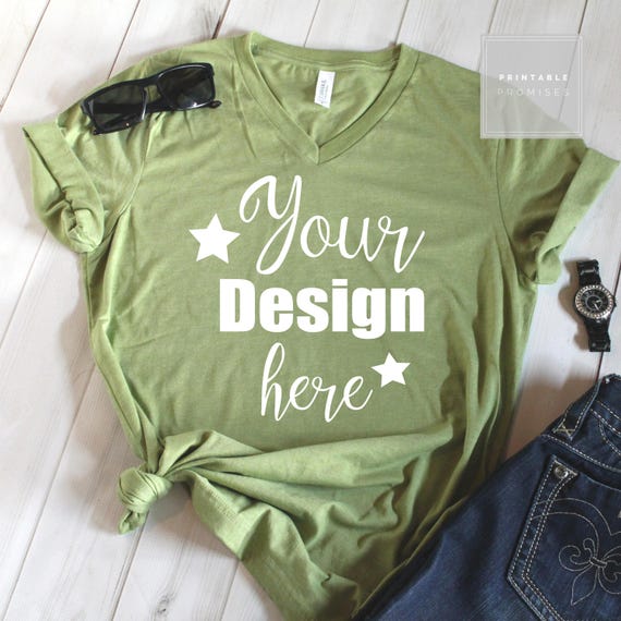 Green Bella Canvas T Shirt Mockup Shirt Mock Up Image Shirt T Etsy