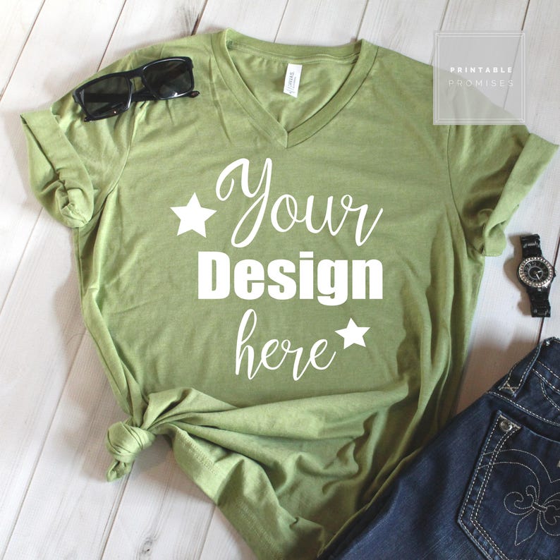 Download Green Bella Canvas T-shirt Mockup Shirt Mock up Image ...