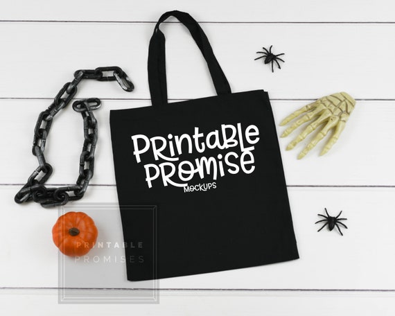 Halloween Bag Mockup Bag Edge Be007 Black Bag Tote Mockup Etsy