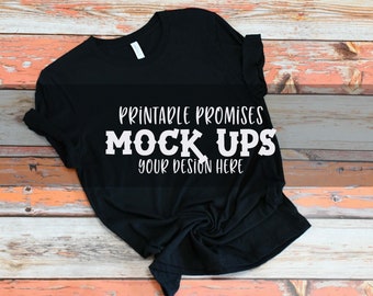 Black Bella Canvas 3001 Shirt Mockup (Digitaler Download)