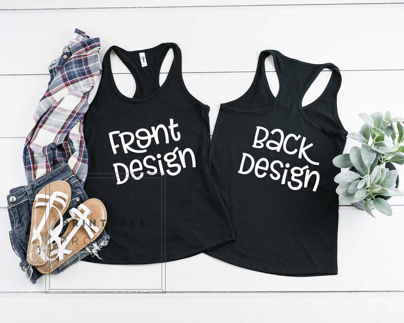 Free tank top front back mockups information
