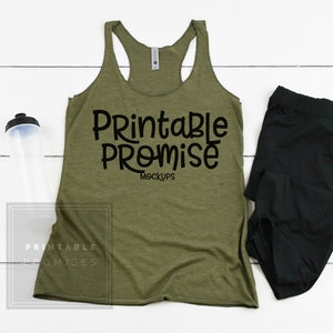 Next Level 6733 Military Green  Tank Top Mock Up , Gym Tank Top MockUps, Racerback Tank Top Mockup, Tank Top Mockup, Next Level Mockups