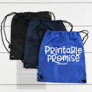 Gemline 4921 zwarte Marine Koninklijke Clinchpack Mock Up, rugzak Mockup, zak Mock Up, sport tas Mockup, training testmodellen, Tote tas testmodellen
