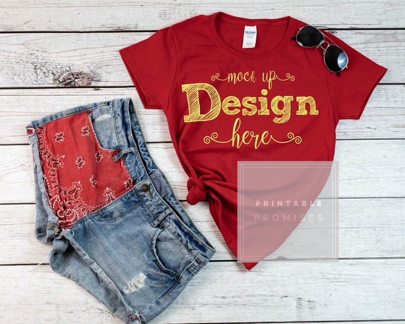 Download Gildan 500L Red Shirt Mock up T Shirt Mock Up Red Mock Up ...