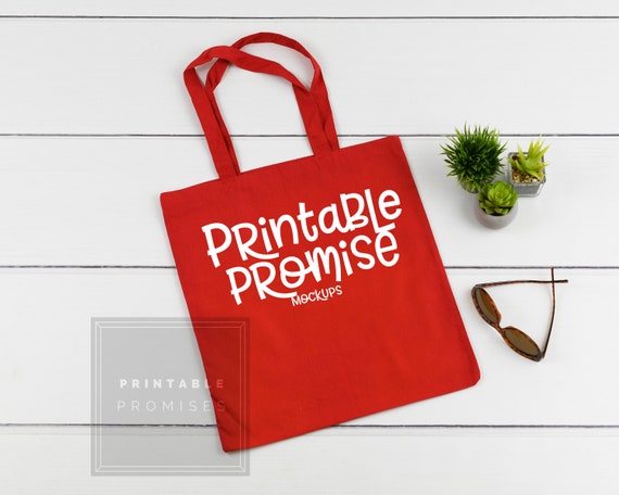 Bag Edge Be007 Red Bag Tote Mockup Tote Mocku P Canvas Mock Etsy