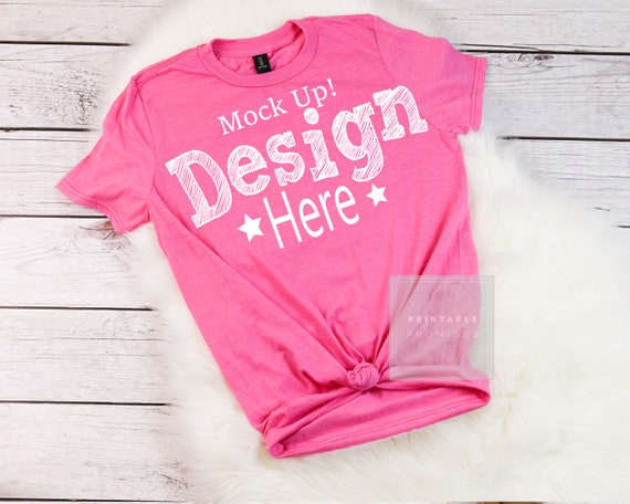 Download Pink T Shirt MockUp Anvil Heather Hot Pink 980 Mock Up Shirt | Etsy