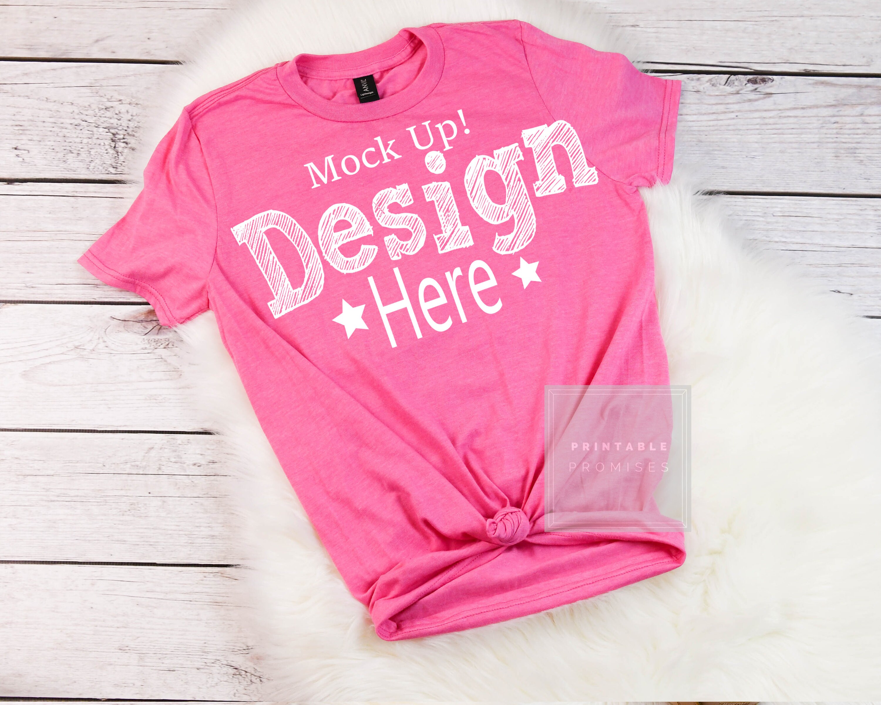 Download Pink T Shirt MockUp Anvil Heather Hot Pink 980 Mock Up ...