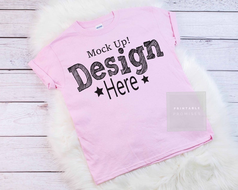 Download Pink Mock Up T Shirt Mock up Girls Shirt Blank Photo Kids | Etsy