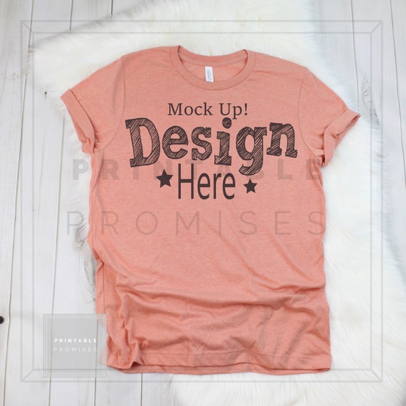 Bella Canvas Heather Sunset T Shirt Mockup Photo Bella And Etsy