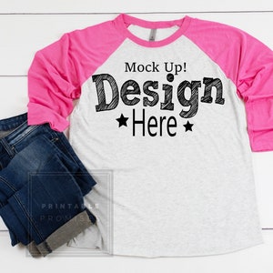 pink and white raglan shirt