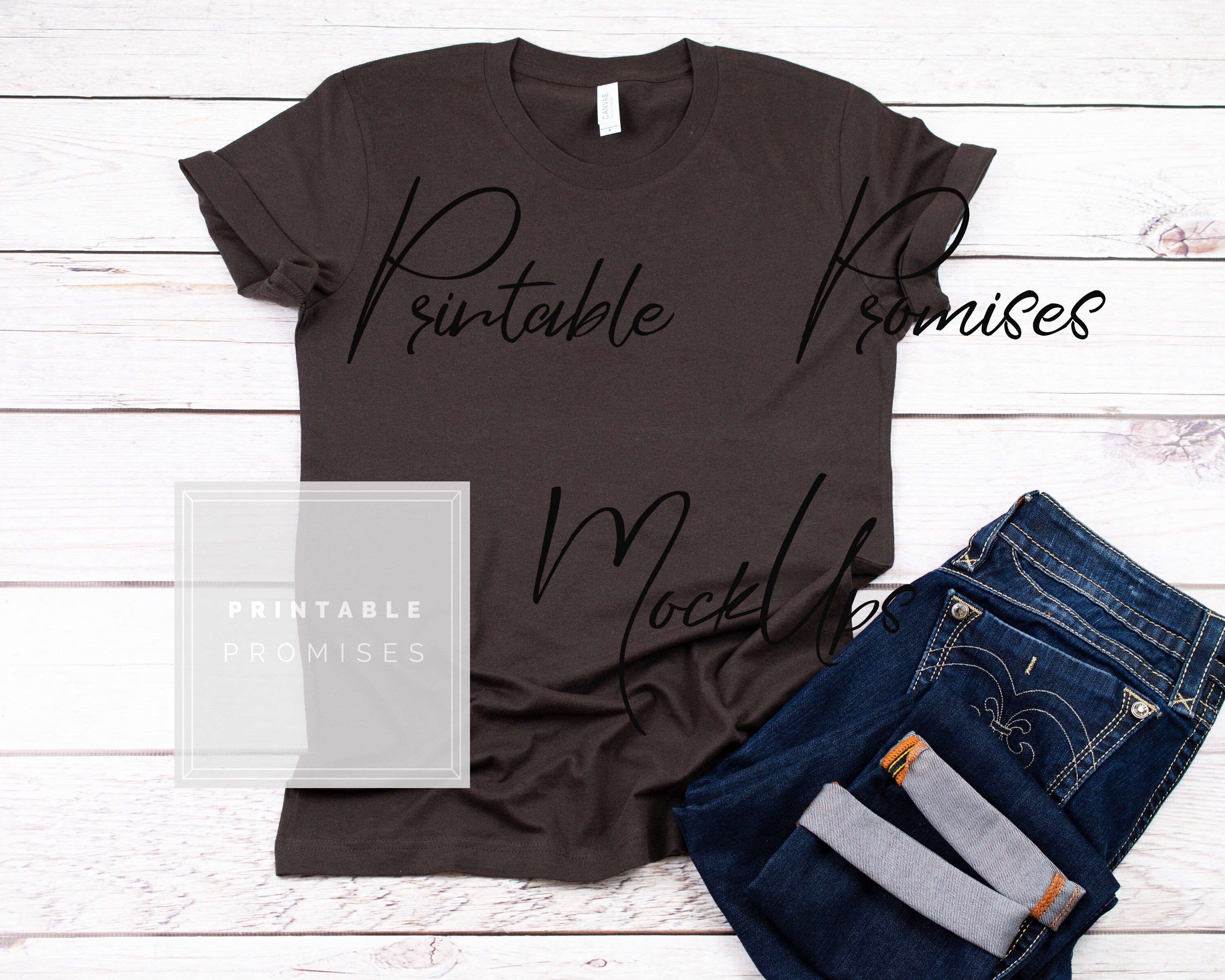 Bella Canvas Unisex 3001 Brown T Shirt Mock Up Brown Shirt Etsy