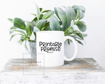 White Coffee Mug Mockup Photo, Print Mock Up (Digital Download)