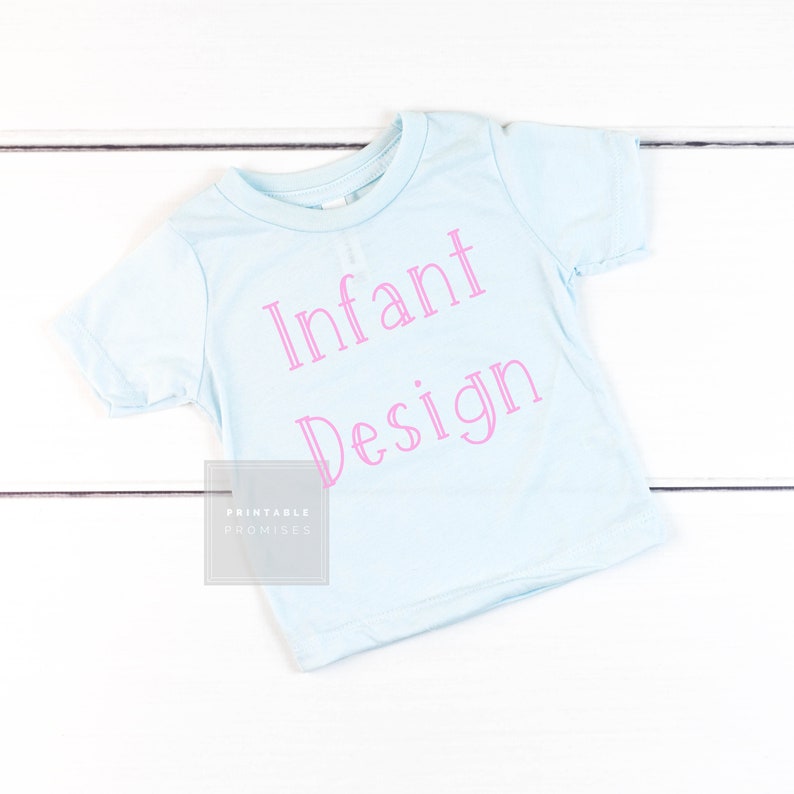 Download Bella Canvas Ice Blue Baby Shirt Mock-Up Infant Light Blue ...