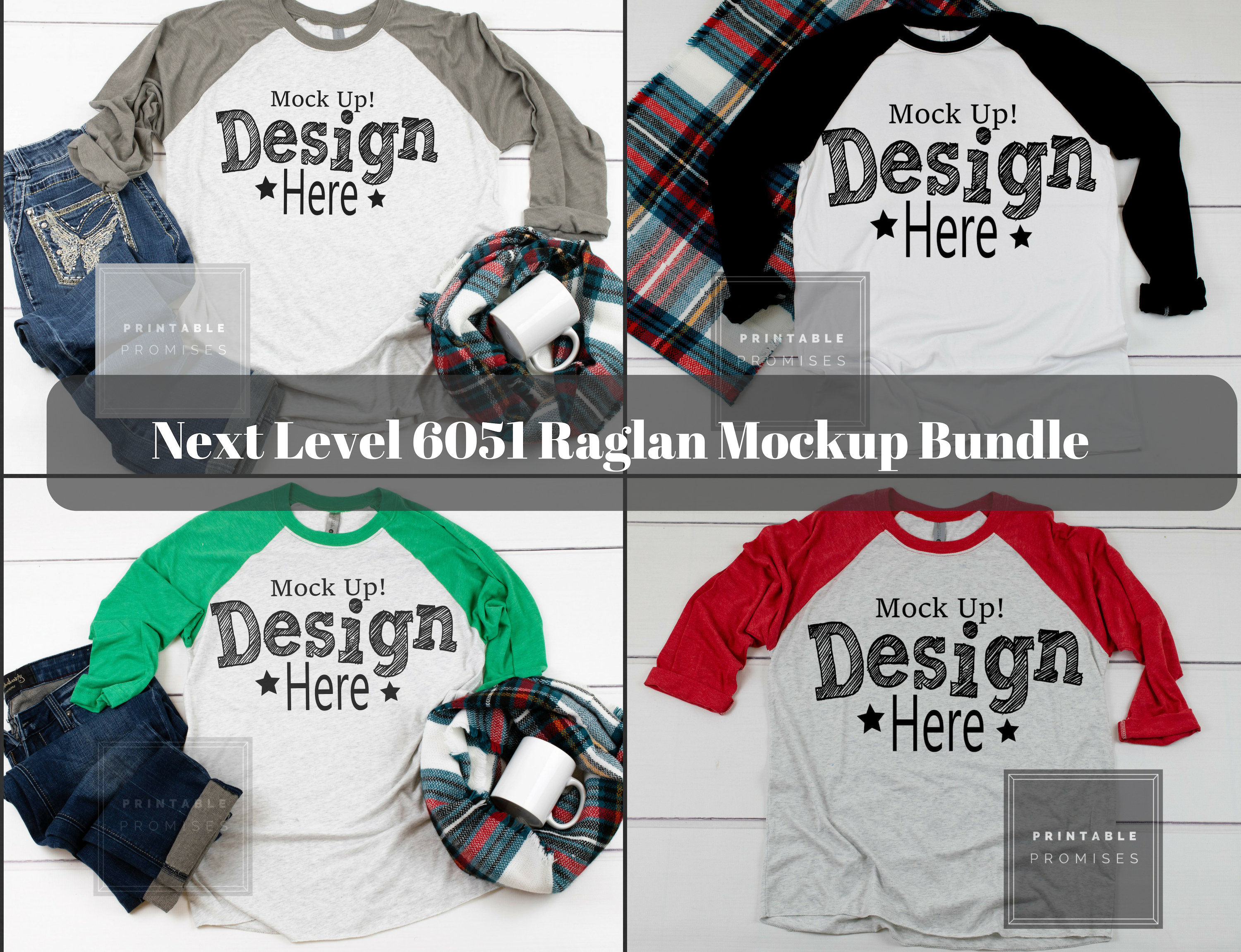 Download Raglan Shirt Mockup Bundle Next Level 6051 Raglan Mockup Etsy