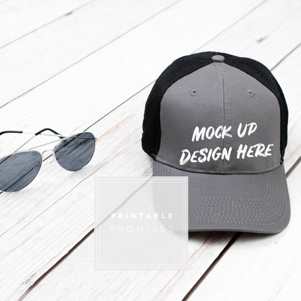 Black Grey White Sport Baseball Hat Cap Mockup Design Apparel Mock Up Men's Mockup JPG Download Printable Promises Mock Ups and Photography