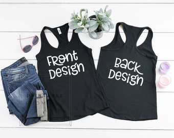 Next Level 1533 Schwarzes Tank Top Mockup, Front & Back (Instant Download)