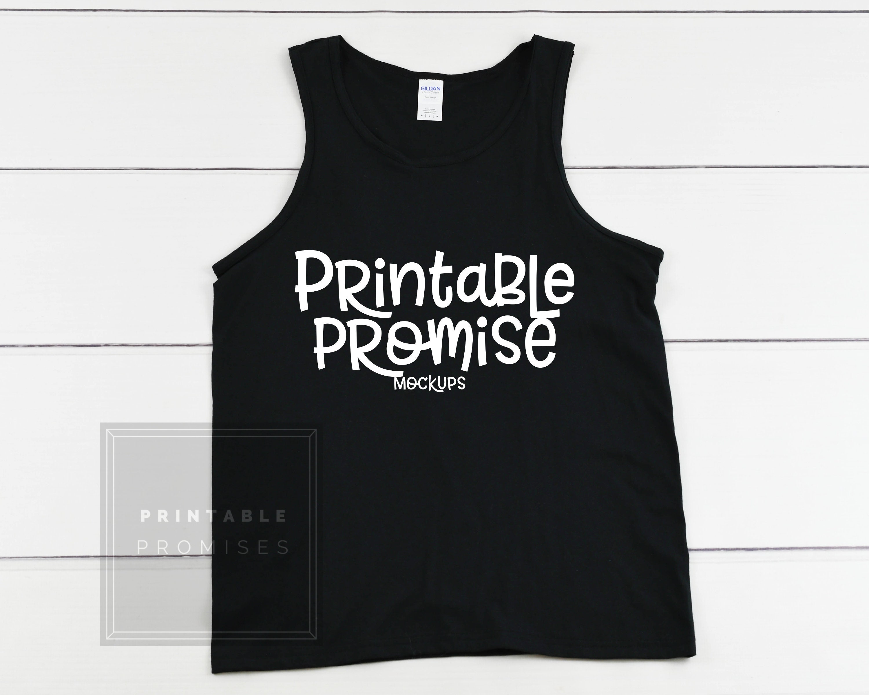 Download Gildan 520 Black Mens Tank Top Mockup Mens Tank Top Mockup Etsy