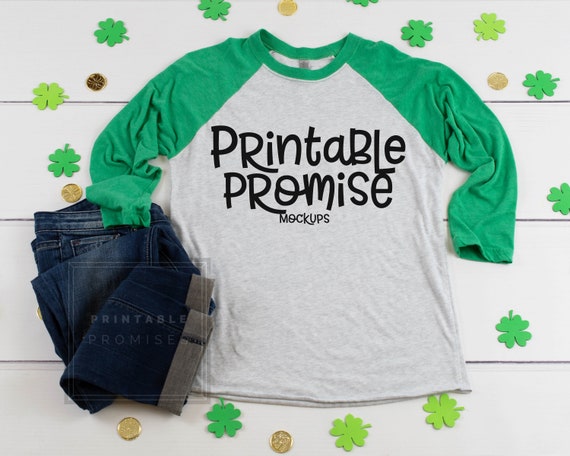 St Paticks Raglan Mockup Next Level 6051 Kelly Raglan Mock Up Etsy