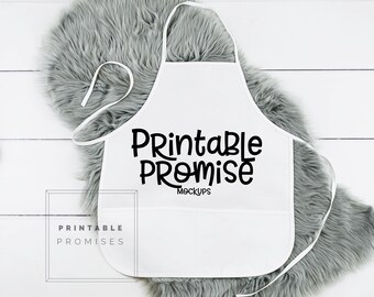 Weiße Schürze Mockup, Backen Küche Flatlay (Digitaler Download)