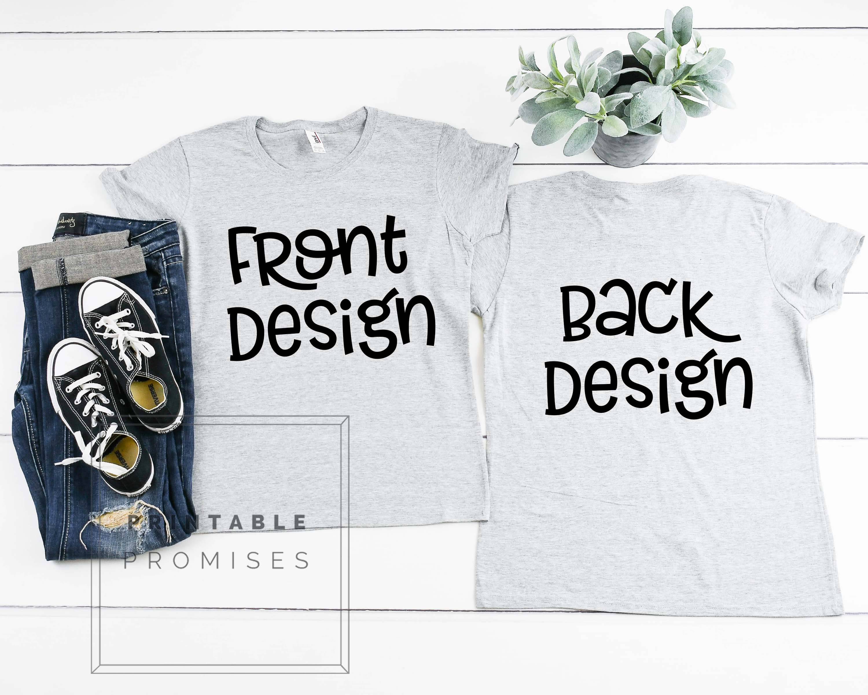 Download Grey Front Back Shirt Mock Up Anvil 780L Heather Grey Shirt | Etsy