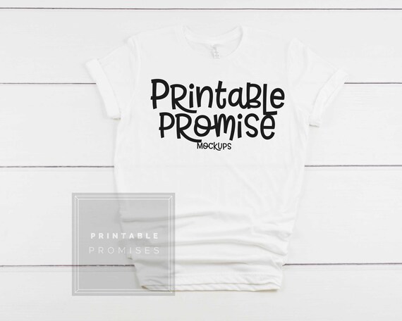 Bella Canvas 3001 White Shirt Mock Up Mock Up Shirt Plain Etsy
