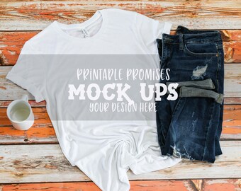 Bella Canvas 3001 Weiß T-Shirt Mockup (Instant Download)