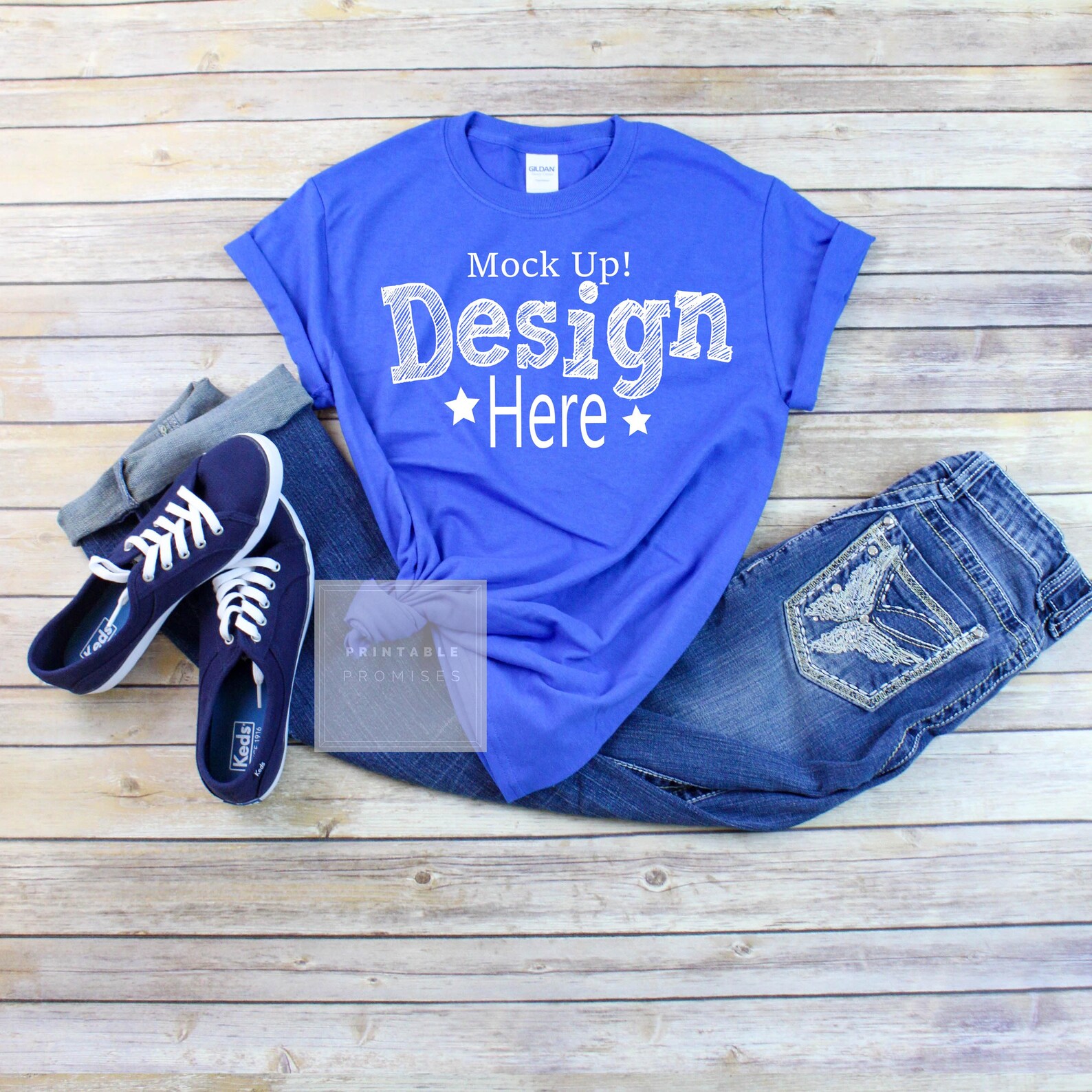 Download Gildan 500 Unisex Royal Blue T Shirt Mockup Gildan Mock up ...