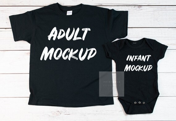 Download Mommy and Me Shirt Mockup Ladies Baby Shirt Mockup Adult ...