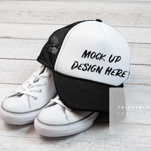Trucker Hat Mock-up, Mock Up Baseball Hat, Blank White Hat Cap Mockup, JPG Digital Download, Mens Hat Mockup, Black Trucker Hat Photo,