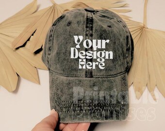 Beunruhigt Hut Mockup | Trucker, Baseball Kappe (Instant Download)