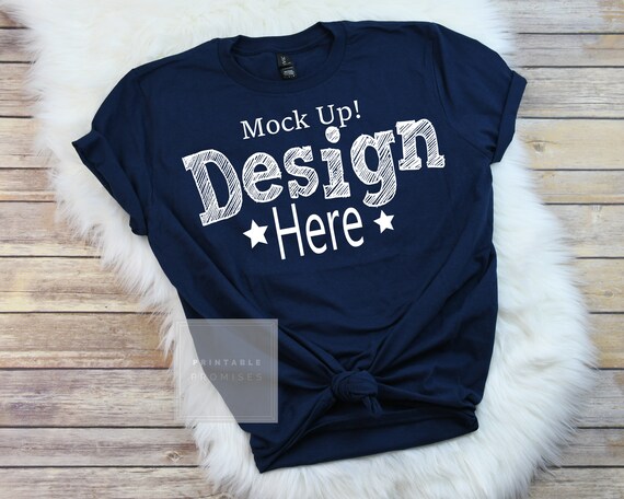 Navy T Shirt Mockup Navy Shirt Display Anvil Mock Ups | Etsy