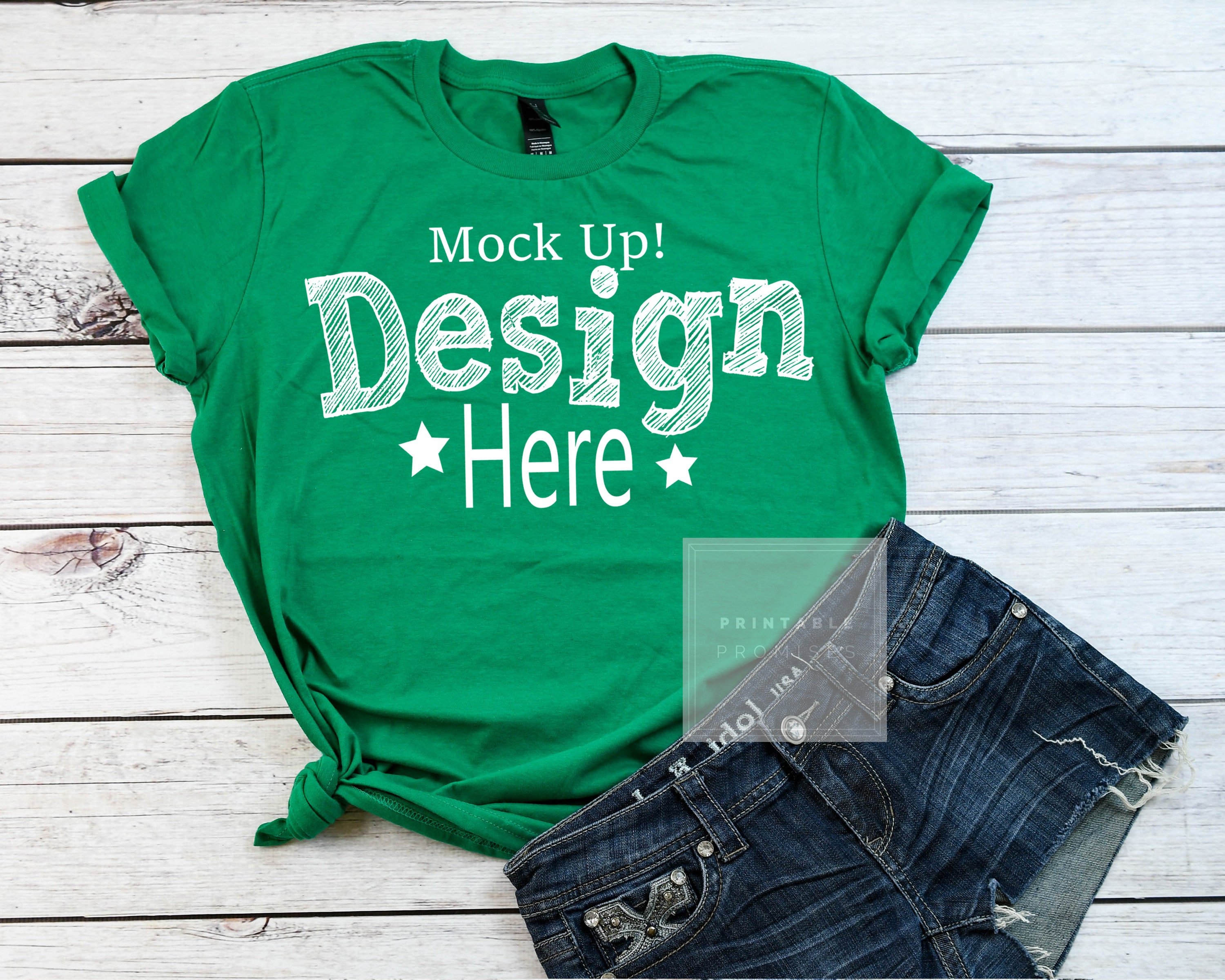 Download Anvil 980 Kelly Green Shirt Mock-Up Green Shirt Mockup | Etsy
