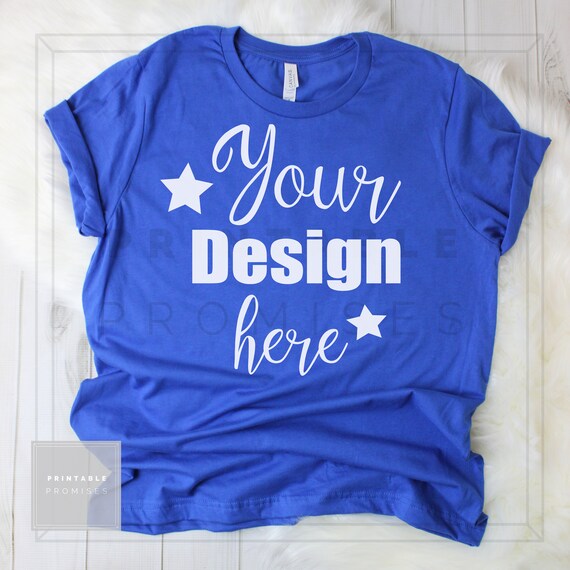 Bella Canvas True Royal Unisex T Shirt Mockup Mock Up Shirt Etsy