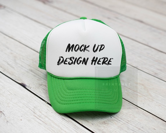 Kelly Green Trucker Hat Mock-up,mock up Baseball Hat, Blank Hat Cap Mockup,  JPG Digital Download, Mens Hat Mockup, Black Trucker Hat Photo, 