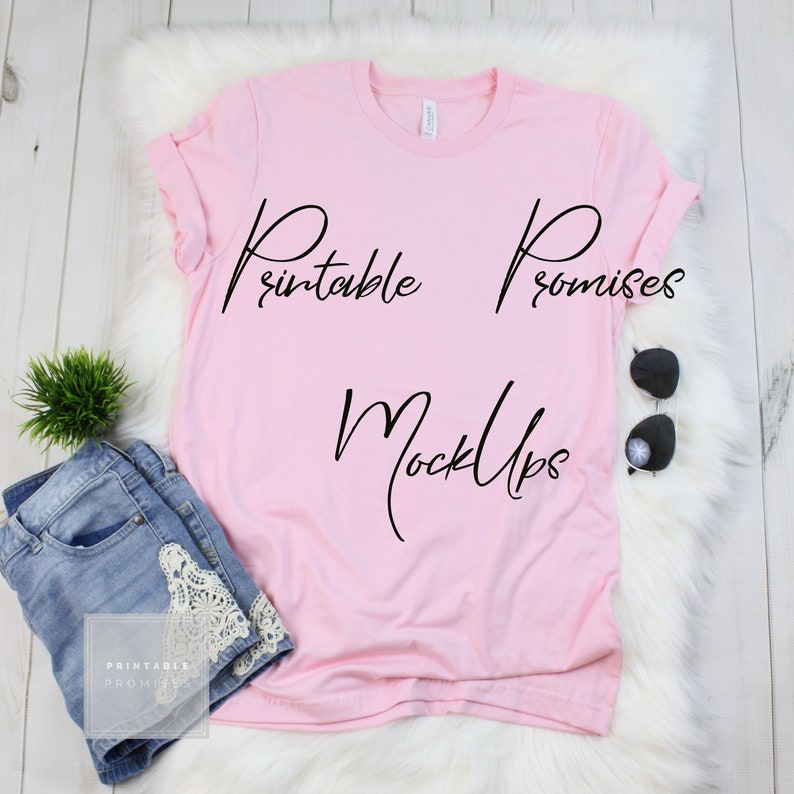 Download Bella Canvas Unisex T Shirt Mockup Pink Shirt Mock Up Bella | Etsy
